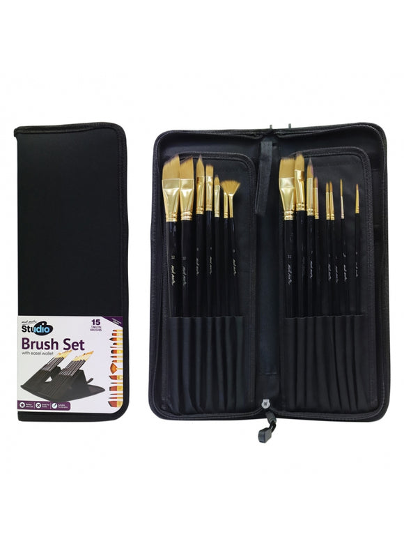 Craft Smart® Brush Set, Flat Variety White Taklon, 7 Pieces