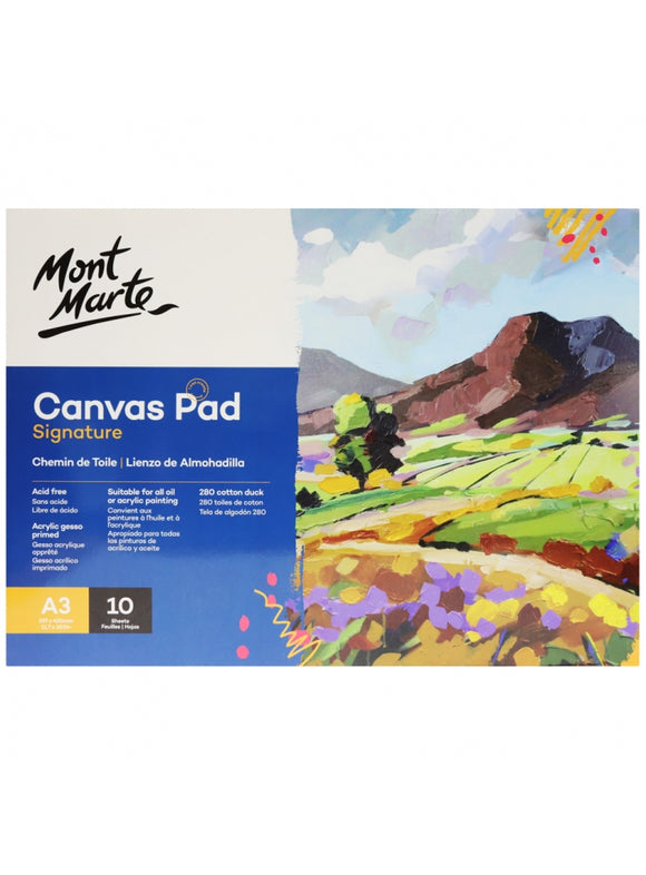 Mont Marte Signature Canvas Pad 10 Sheet A3 (11.7 X 16.5In)