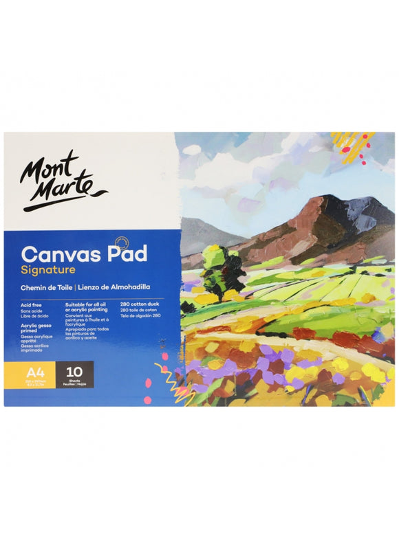 Mont Marte Signature Canvas Pad 10 Sheet A4 (8.3 X 11.7In)