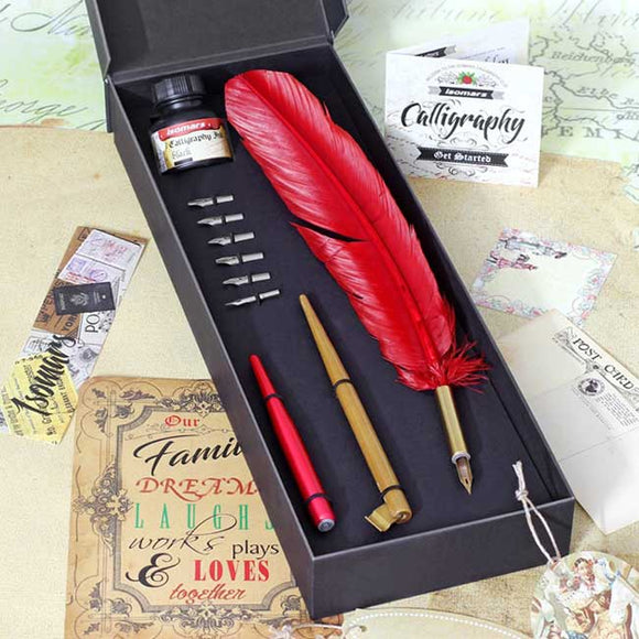Isomars Calligraphy Monalisa Feather Pen Set