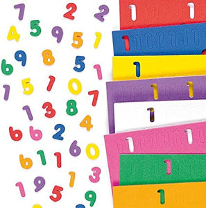 Self-Adhesive Foam Numbers Value Pack, 740 Stickers, 8 Asstd Colours, Size 15Mm