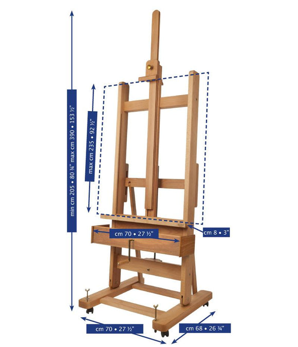 Mabef M/04. Plus Studio Easel With Crank For Elevation