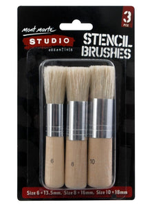 Mont Marte Studio Essentials Stencil Brushes Pkt 3