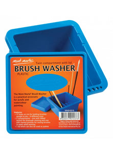 Mont Marte Brushwasher Twin Compartment Square Plastic