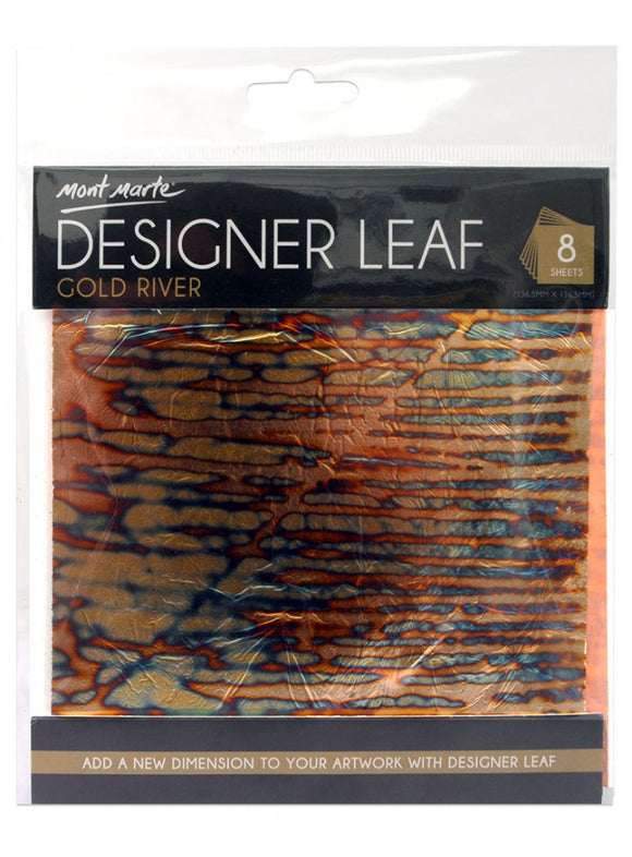 Mont Marte Designer Leaf - Gold River 14Cm 8 Sheets
