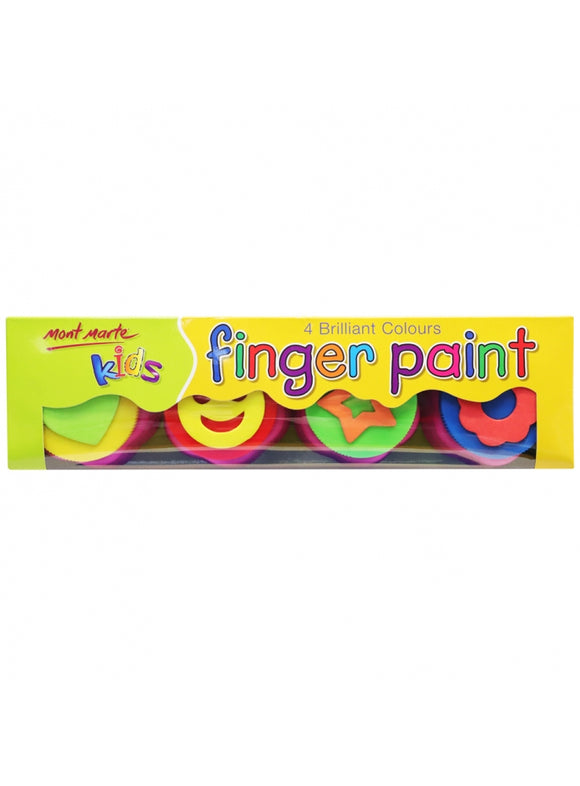 Mont Marte Kids Colour Finger Paints 4Pce With Stamp