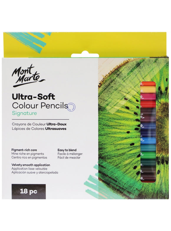 Mont Marte Signature Ultra-Soft Colour Pencil Set 18 Piece