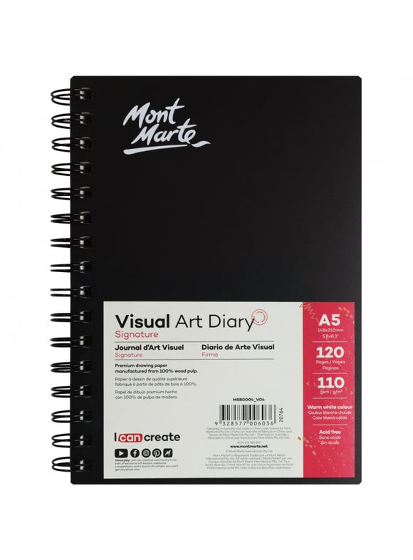 Mont Marte Signature Visual Art Diary 110Gsm A5 120 Page