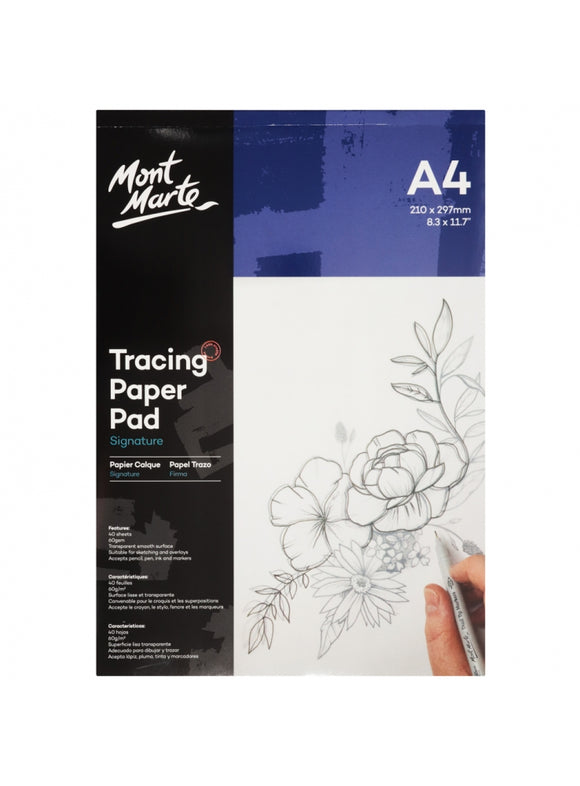 Mont Marte Signature Tracing Paper Pad 60Gsm A4 40 Sheet