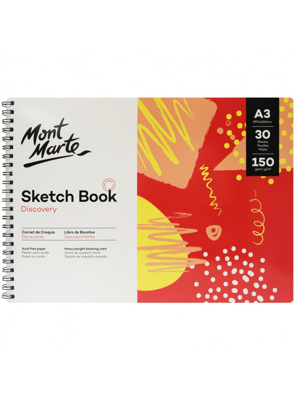 Mont Marte Discovery Sketch Book A3 (11.7 X 16.5In) 30 Sheets 150Gsm