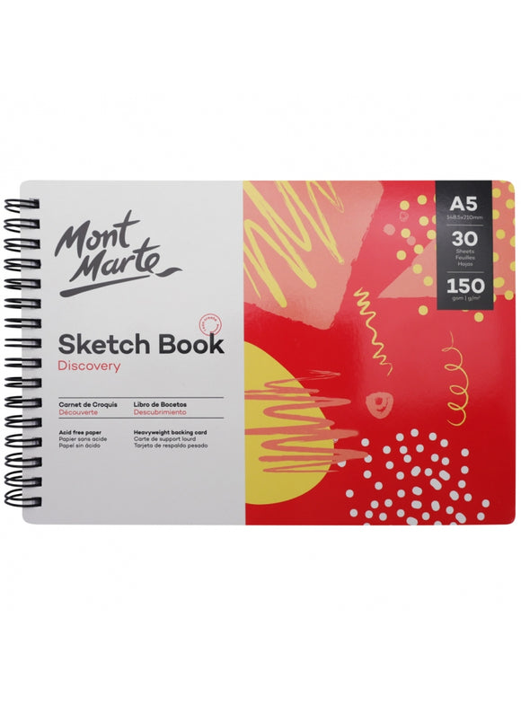 Mont Marte Discovery Sketch Book A5 (5.8 X 8.3In) 30 Sheets 150Gsm
