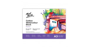 Mont Marte Cotton Watercolour Paper Pad 300Gsm A3 12 Sheets