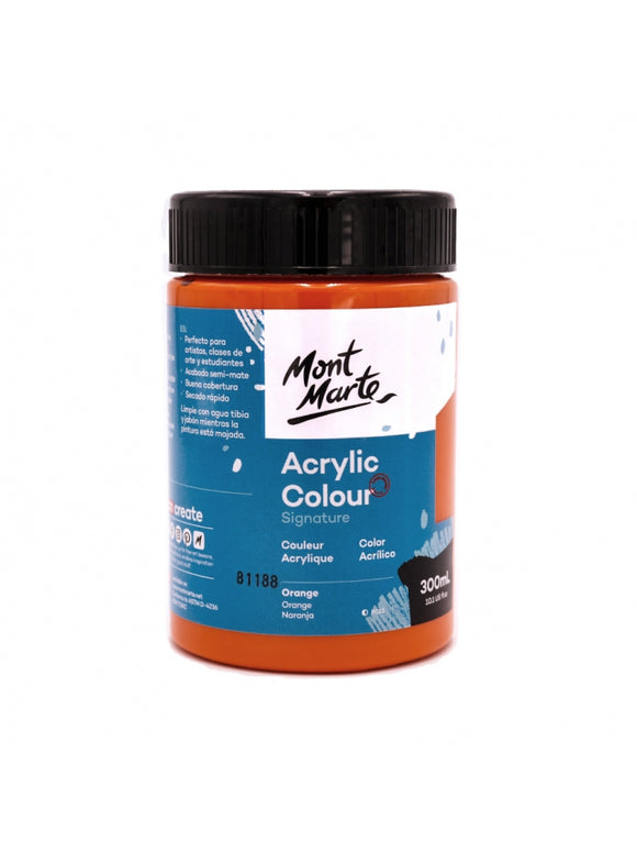 Mont Marte Signature Acrylic Colour 300Ml (10.1Oz) - Orange