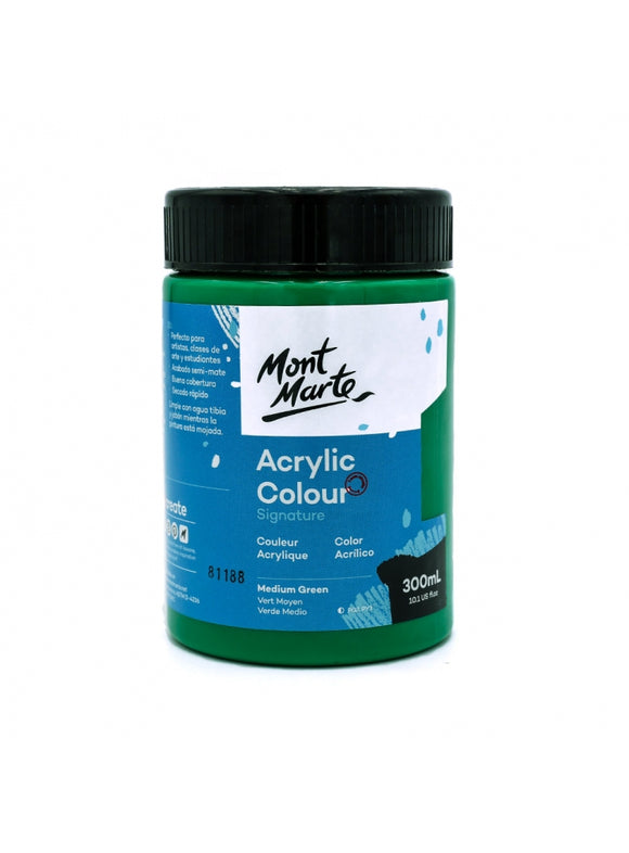 Mont Marte Signature Acrylic Colour 300mL (10.1Oz) - Medium Green