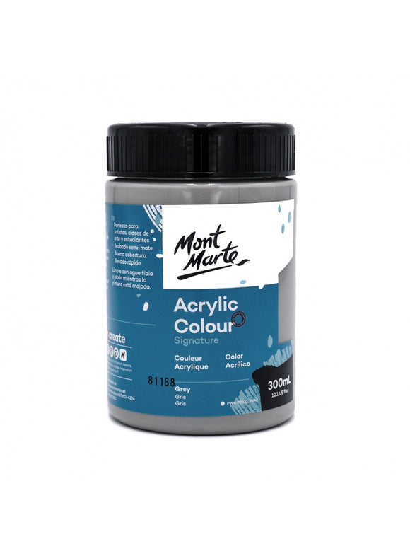 Mont Marte Signature Acrylic Colour 300Ml (10.1Oz) - Grey