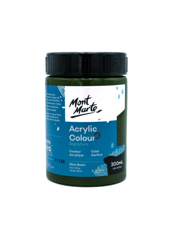 Mont Marte Signature Acrylic Colour 300Ml (10.1Oz) - Olive Green