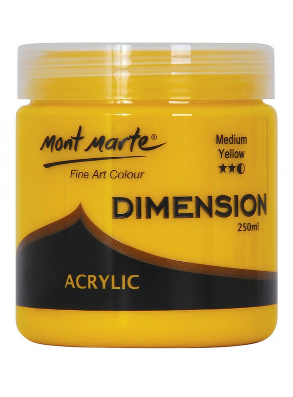 Mont Marte Dimension Acrylic 250Ml - Medium Yellow