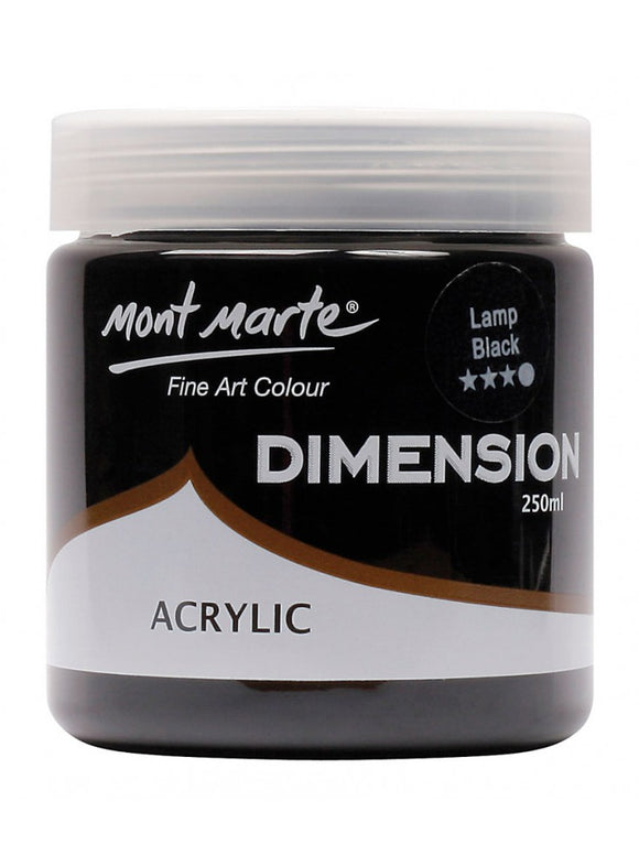 Mont Marte Dimension Acrylic 250Ml - Lamp Black