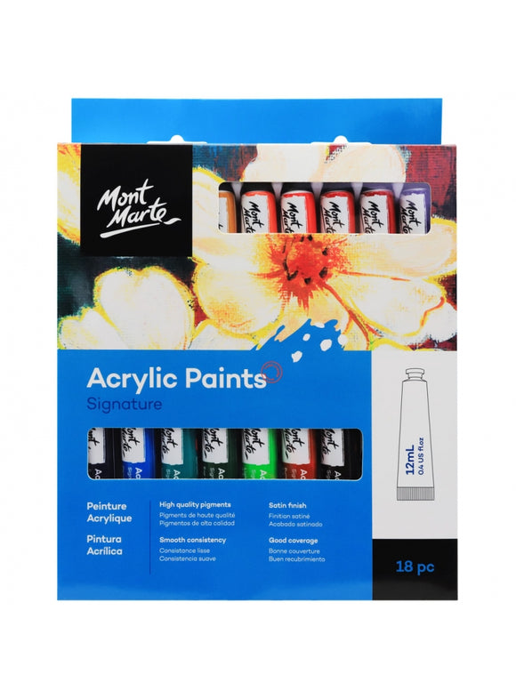 Mont Marte Acrylic Paint Set 24 Colors 36ml (1.02 fl oz) Perfect for C –  AOOKMIYA