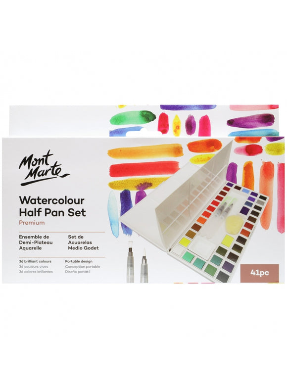 Mont Marte Premium Watercolour Half Pan Set 40Pcs