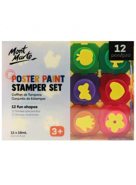 Mont Marte Kids Poster Paint Stamper Set 12 Piece