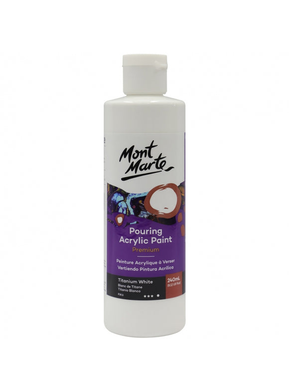 Mont Marte Premium Pouring Acrylic Paint 240Ml - Titanium White