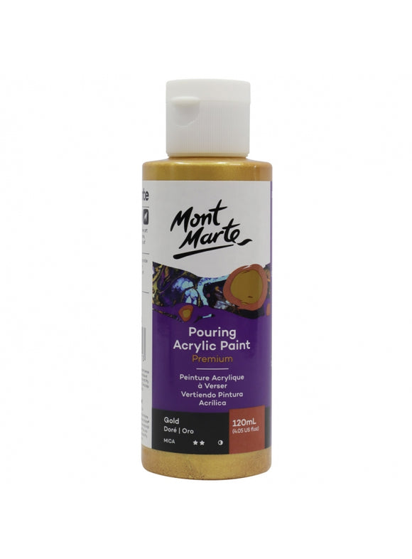 Mont Marte Premium Pouring Acrylic Paint 120Ml - Gold