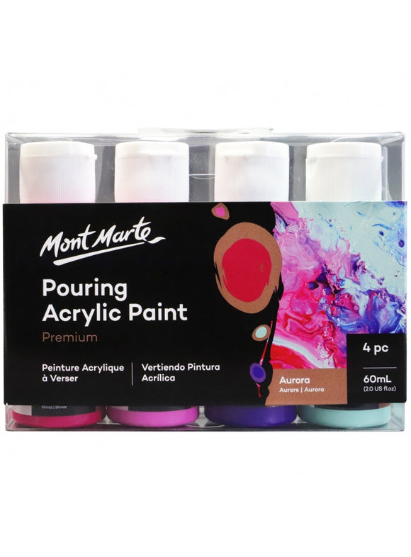 Mont Marte Premium Pouring Acrylic Paint 60Ml (2Oz) 4Pc Set - Aurora