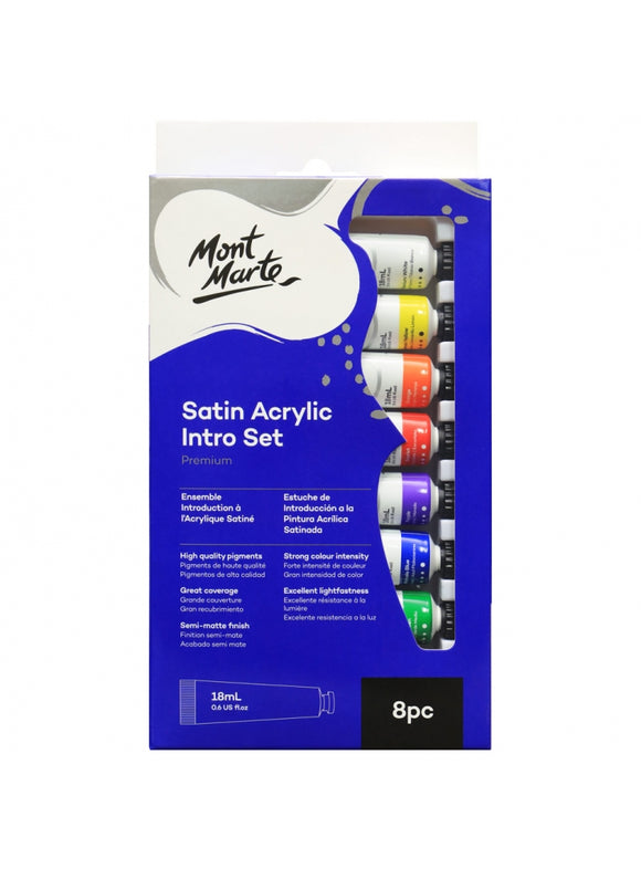 Mont Marte Premium Satin Acrylic Intro Set 18Ml (0.6Oz) 8Pc