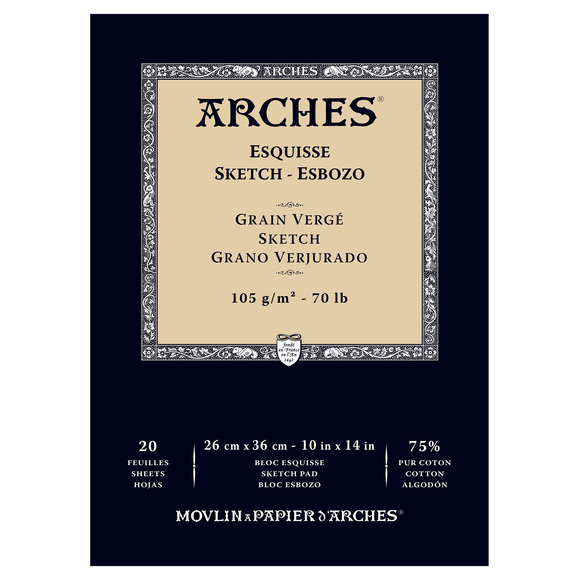 Arches Pad Sketch White 105G 26X36Cm 20P